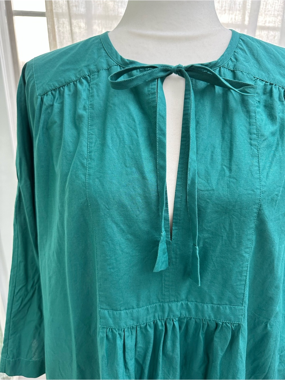 Toast Green Teal Cotton Lightweight Dress Size L/XL - Picture 7 of 10